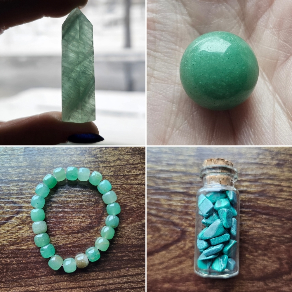 8 Pc Green Crystal Collection Bundle - Picture 6 of 8